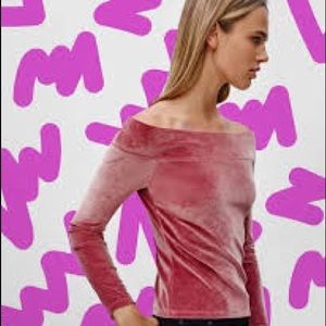 Aritzia off the shoulder velvet top. Never worn.